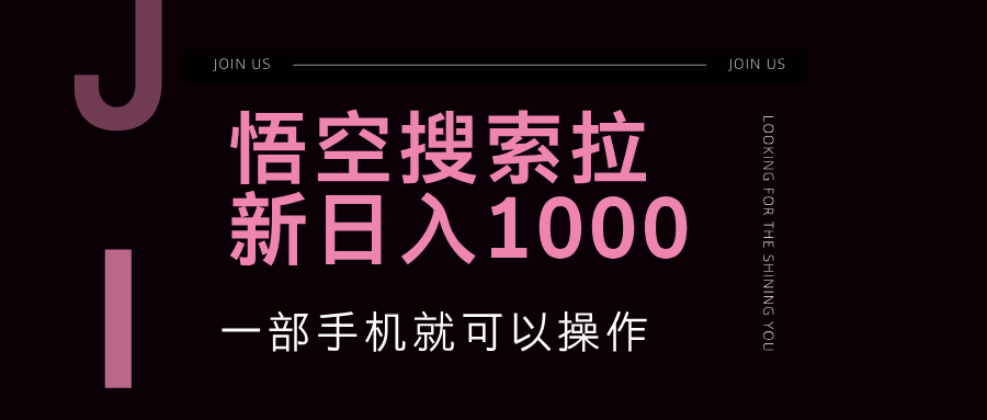 (9.25)悟空搜索类拉新 蓝海项目 一部手机就可以操作 教程非常详细